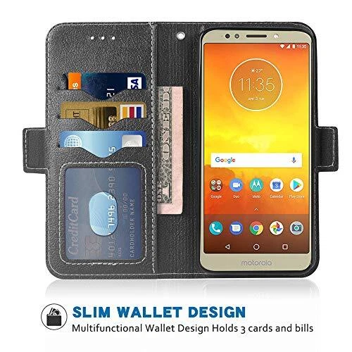 Phone Case for Moto E5/G6 Play/MotoG6 Forge Folio For Moto E5 Black For Moto E5