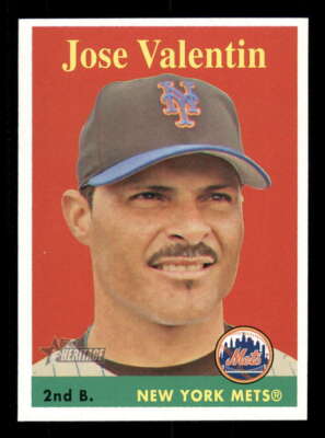2007 Topps Heritage #53b Jose Valentin Mets YN/Yellow Name SP/Short Print z
