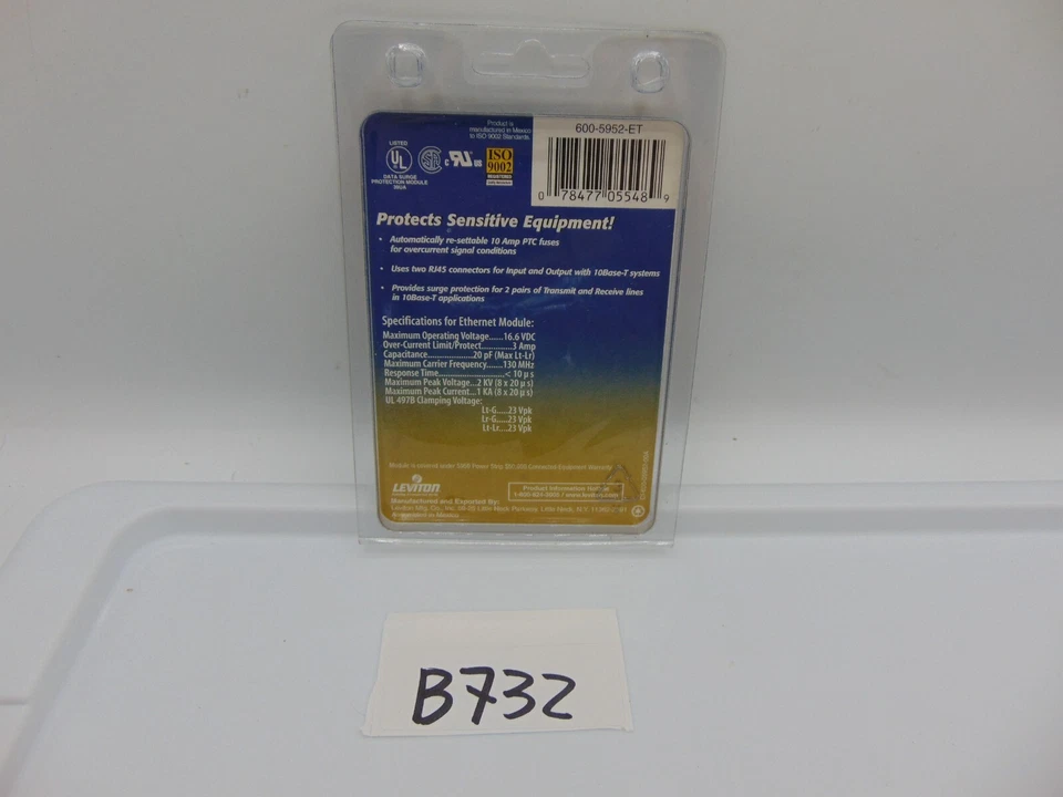 Leviton Prograde Computer Plug in Ethernet Module Cat No. 5952 New for 5950 Surg - Image 3 of 4