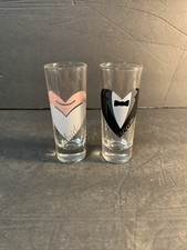Bride And Groom Shot Glass Set Bachelorette Party Wedding 4 oz