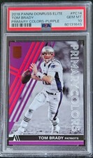 2018 Panini Donruss Elite Tom Brady Primary Colors-Purple #PC14 PSA10 11/75 POP1