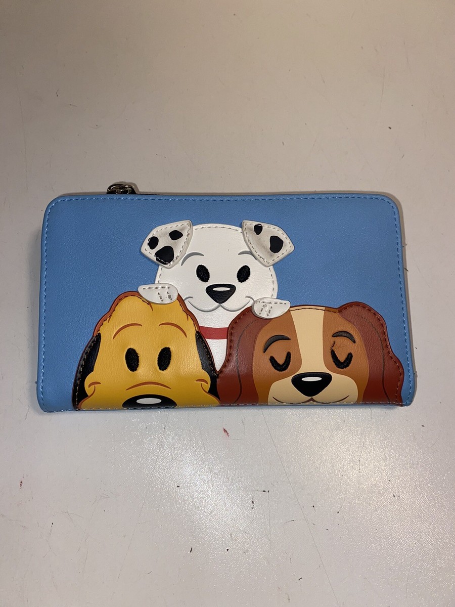 Disney Parks Dogs Loungefly Wallet Clutch Credit Card Pluto Dalmations Lady
