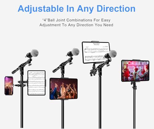 Adjustable Heavy Duty Flexible Music - Mic Stand iPad 4 Holder (sku 17804