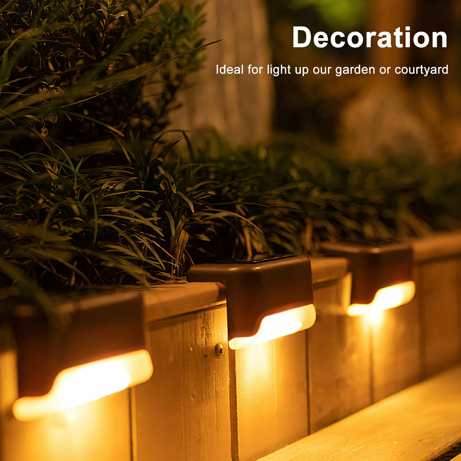 8 pack New Solar Deck Lights Outdoor Waterproof LED Steps Lamps for Stairs Fence