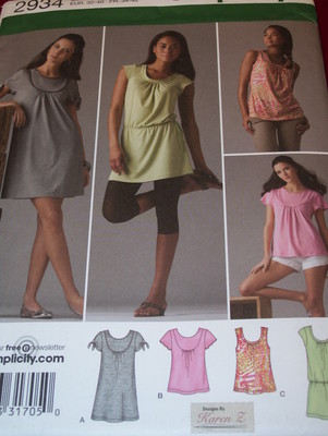 SIMPLICITY #2934 - LADIES PRETTY (4 STYLE) SUMMER TOP & DRESS PATTERN  6-22 FF | eBay