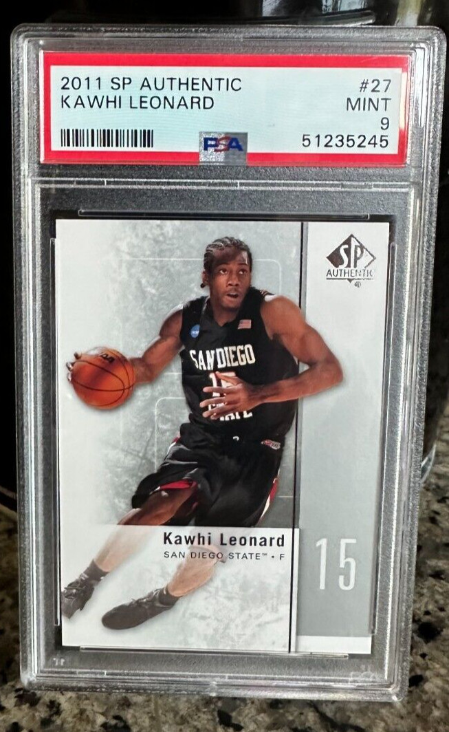 2011 SP AUTHENTIC  #27 KAWHI LEONARD PSA 9 MINT SAN DIEGO STATE AZTECS ROOKIE!