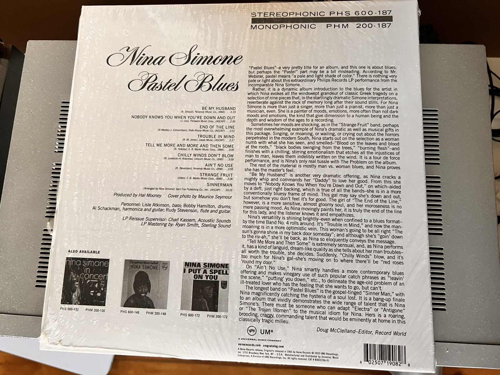 Nina Simone Pastel Blues Acoustic Sounds (Vinyl LP 1965 Reissue