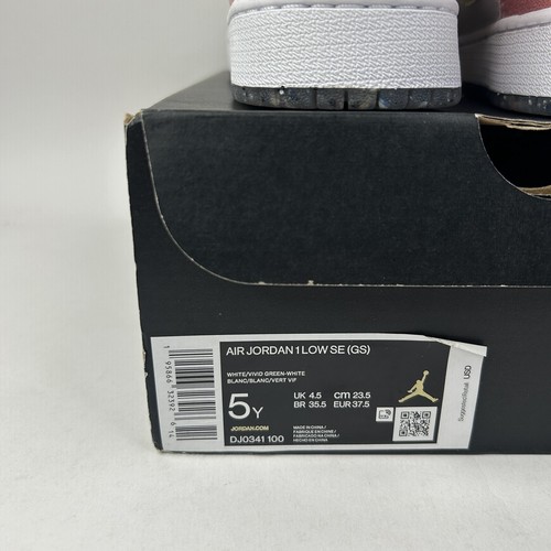 Nike Air Jordan 1 Low SE GS "Pastel/Vivid Green” DJ0341-100 5Y/Women’s 6.5 New - Picture 5 of 5