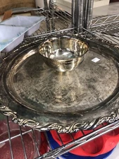 Oneida Georgian Scroll SILVERPLATE Chip and Dip Server in Box