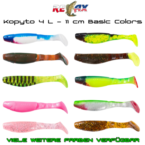 Relax Kopyto-Classic 4L - 11cm Basic Colors Pesci di Gomma per Luccio, Luccio, Mari