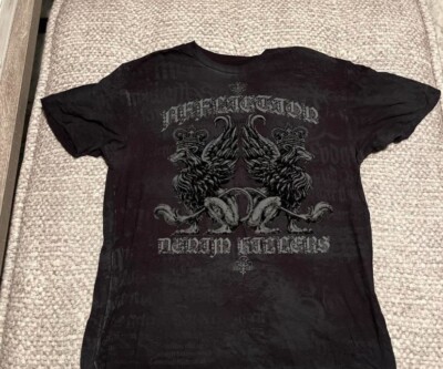 rare etched affliction shirt , medium, never worn send me offers