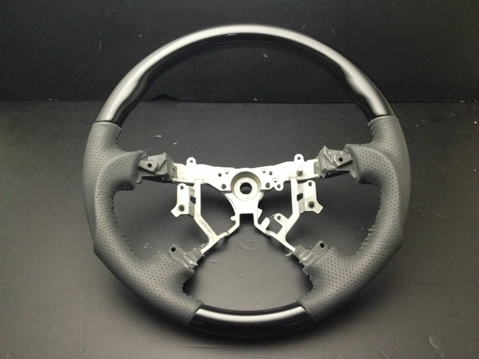 Para LEXUS LX 470 LX470 2003-2009 Madera Negra PIANO Cuero Volante-DEPORTIVO Foto 2 de 4