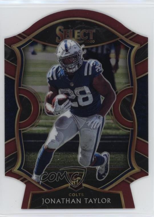 2020 Panini Select Concourse Maroon Prizm Die-Cut Jonathan Taylor #53 Rookie RC