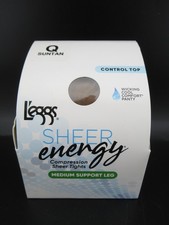 L'eggs Sheer Energy Compression Pantyhose Tights Control Top Q Suntan