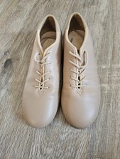 So Dance Girls Size 2 1/2 S Beige Tap Shoes