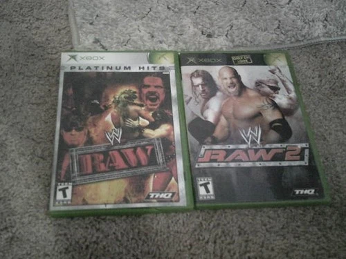 WWF Raw&WWF 2 (Original Xbox, 2002)  Complete w/ Manual, TESTED Fast Ship