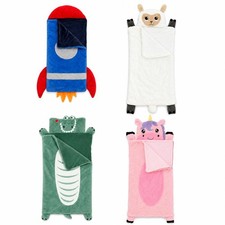 Kinder Kuschelschlafsack 68x160 cm Pl&uuml;sch Rei&szlig;verschluss 4 Motive ab 3 Jahre