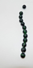 Dark Green 12mm Glass Lampwork Round Beads 12 beads/strand 
