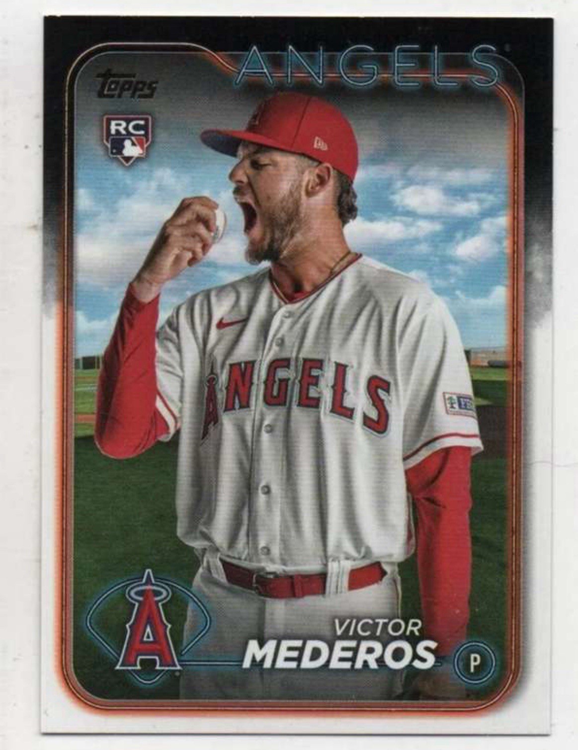 2024 Topps Series 1 - Victor Mederos #270 Golden Mirror RC Rookie LA Angels