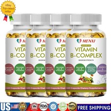 Vitamin B Complex Capsules B1, B2, B3, B5, B6, B12 with Biotin and Folic Acid US