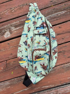 Kavu Rope Bag Sling Pack REI Exclusive Green Camp Sasquatch Bigfoot One of Kind