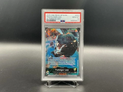 PSA 10 One Piece CCG Trafalgar Law Royal Blood Foil OP10-022 Alt Art Leader