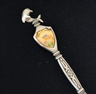 Vintage Myrtle Beach Figural Dolphin Souvenir Spoon with Enameled Shield Crest  — photo 1