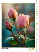 Calvendo Puzzle Rosebuds With Dewdrops | 2000 Pieces, Finished Size 35.4 × 26.4