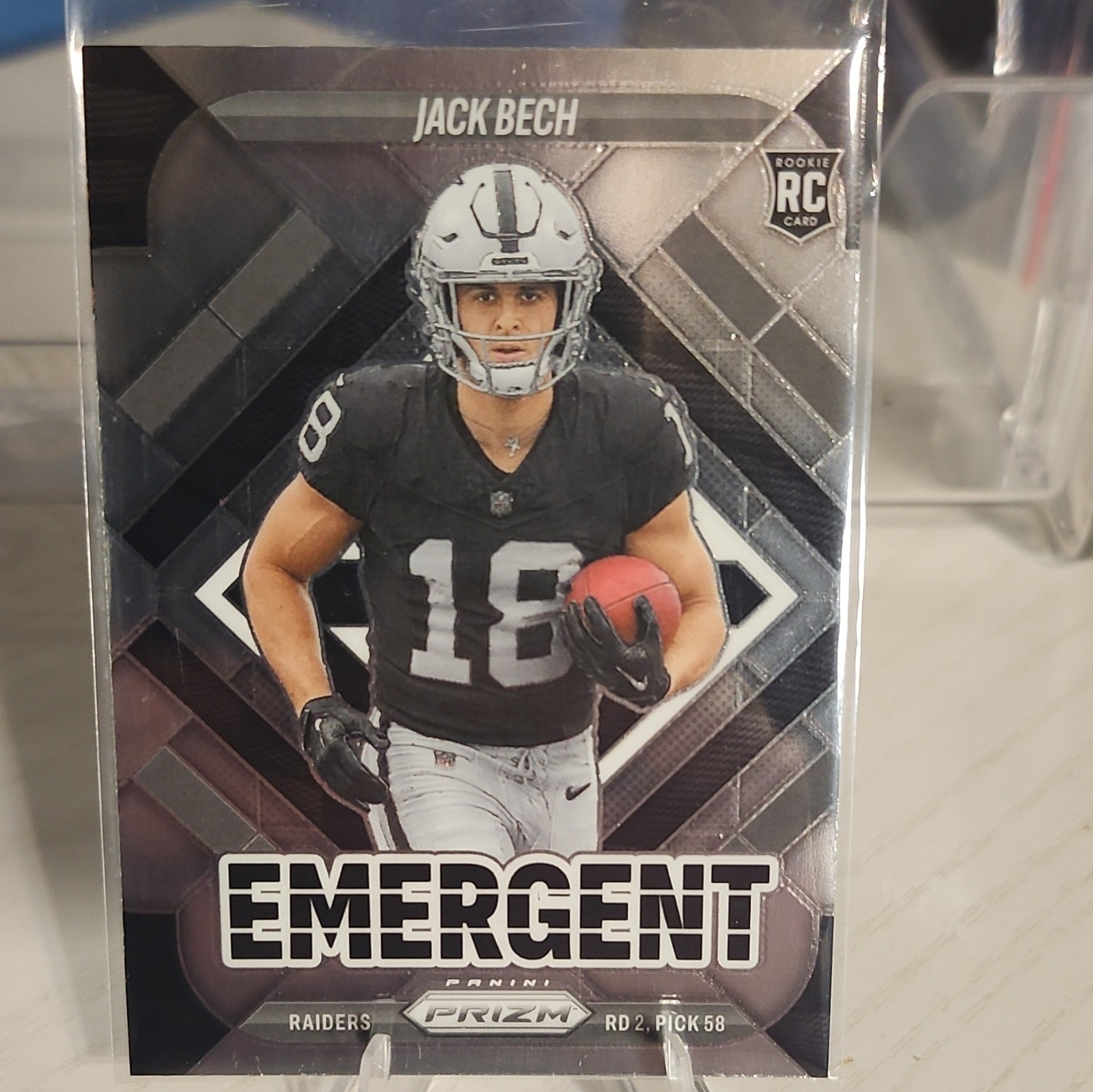 Panini 2025 Prizm Emergent Jack Bech#11 Las Vegas Raiders RC Base