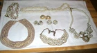 Lot #13 Vintage Costume Jewelry From Estate Pearl Type Necklaces Choker Earrings