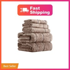 Lavish Home Bathroom Towel Set, Taupe
