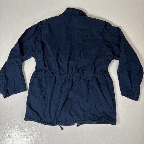 VTG Aquascutum Navy Showerproof Drawstring Waist Cotton Trench Made in England - Picture 13 of 15