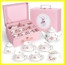 Porcelain Tea Set for Girls, Tea Party Set for Little Girls, Kids Tea Set Kit...
