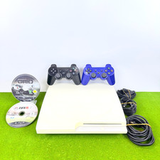 SONY PS3 SLIM WHITE 320GB CECH-3004B CONSOLE💎+2 PADS - 2 GAMES - HEADED 🎁