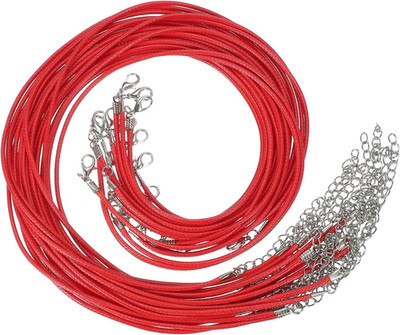16''X0.06'' Necklace Cord, 20 Pcs Waxed Leather Necklace String Rope Bulk with Cla