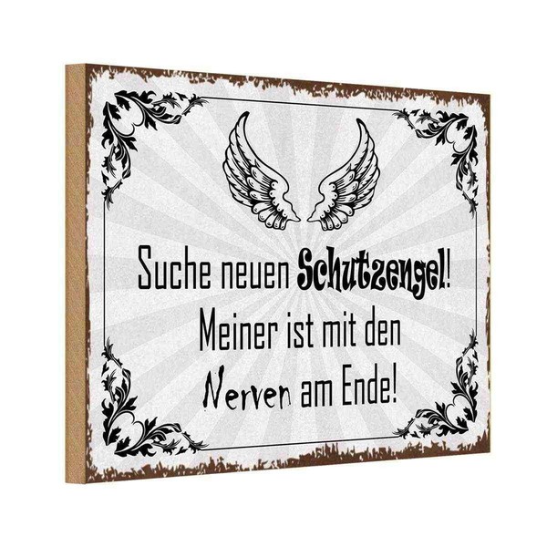 Holzschild 20X30 Cm Suche Neuen Schutzengel Dekoration Deko Geschenk Holz Schild-image