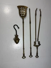 Vintage French Hunting Dog Tool Set Fireplace Tools Only