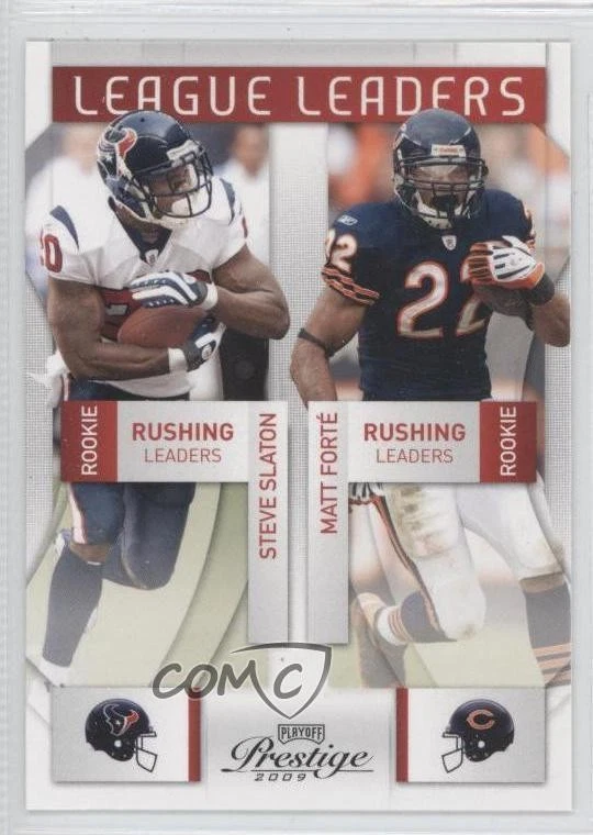 2009 Playoff Prestige League Leaders Steve Slaton Matt Forte Chris Johnson #18 - Image 2 of 2