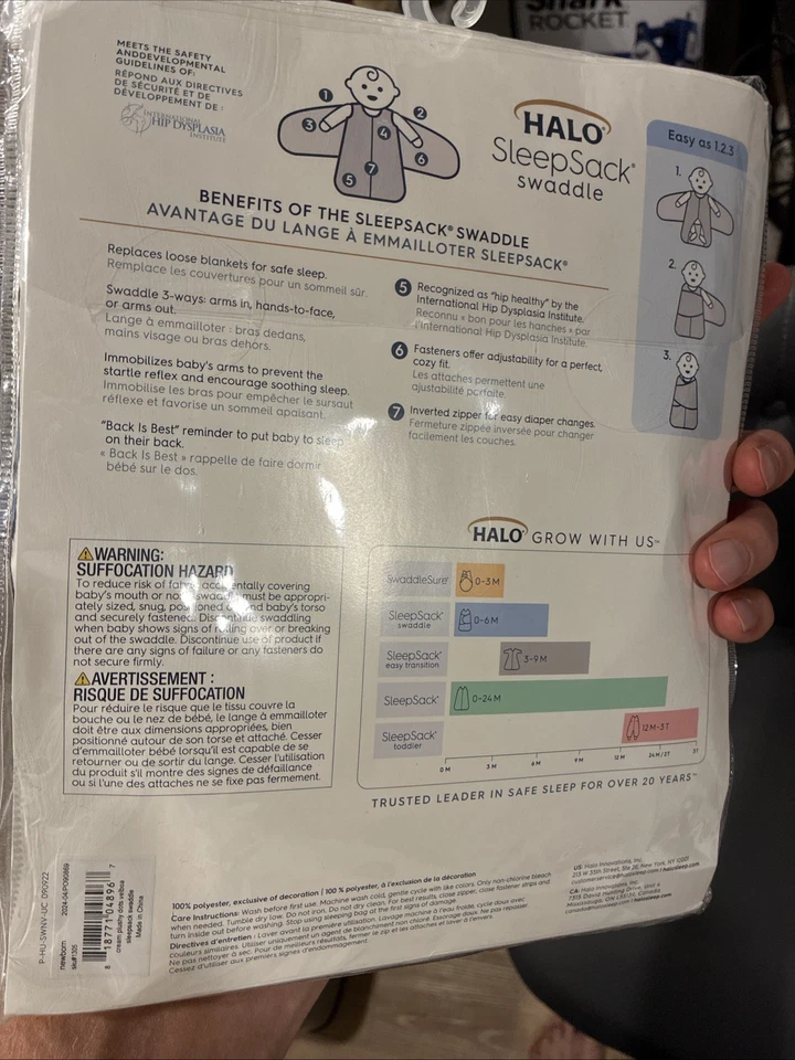 HALO SleepSack Swaddle 100% Cotton Muslin 0-3 Mos. Lions - Image 2 of 2