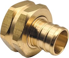 Brass Garden Hose Adapter Swivel Fitting, 3/4 PEX Barb and 3/4 GHT Female Conn