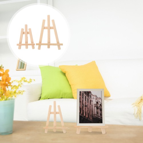 2 Pcs Wooden Folding Easel Desktop Tablet Bracket Dorm Phone Stand - 第 1/12 張圖片