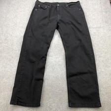 Levis 569 Jeans Mens 36x32 Black Wash Loose Straight Leg Denim Pants Casual