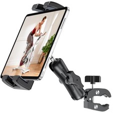 Treadmill Tablet iPad Holder, Aluminum Indoor Exercise Bike Handlebar Mount C...