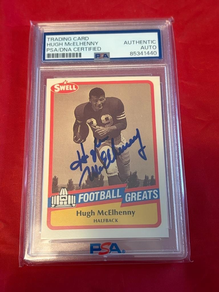 HUGH MCELHENNY 49ERS 1989 SWELL HOF SIGNED AUTO PSA AUTHENTIC