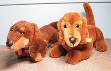 Vtg Steiff Dachshund Dog Waldi pair all ID's 4142/20 5460/35
