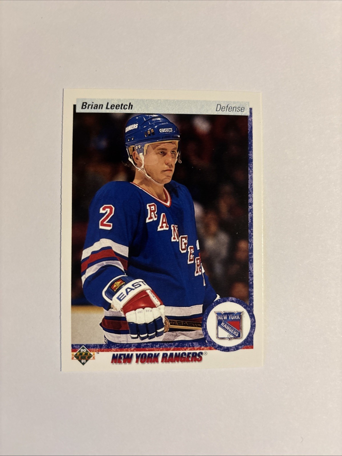 1990-91 Upper Deck Hockey Card Brian Leetch New York Rangers #253