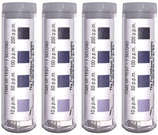 Chlorine Test Strips for Restaurants  Food Services, 4 X Vial of 100 Sanitizer