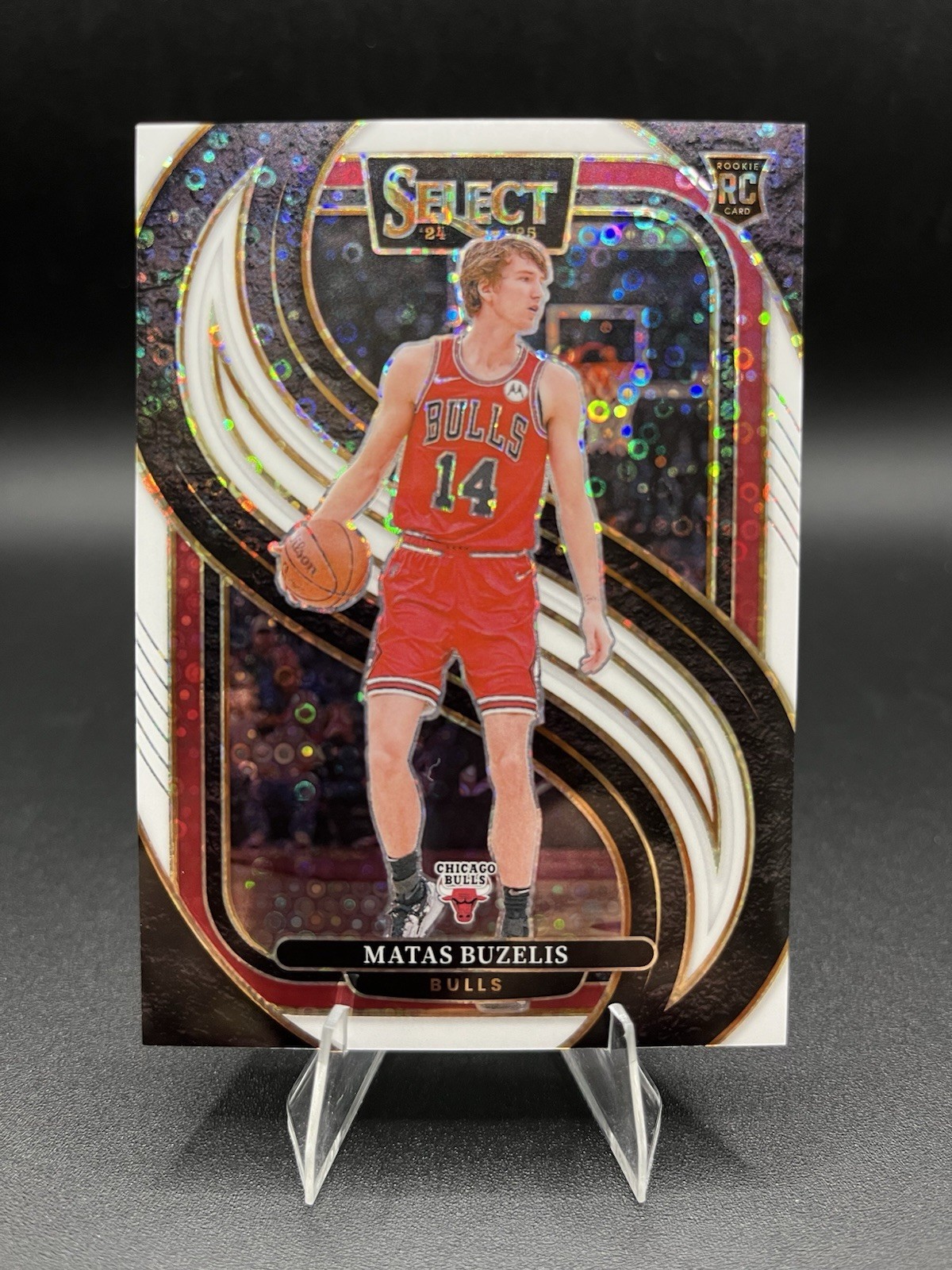 2024-25 Select Premier Level Matas Buzelis White Disco Prizm /75 RC Bulls