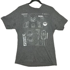 Star Wars FIFTH SUN K-250 Droid T-Shirt Gray Size M Men's Short Sleeves