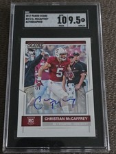 2017 Christian McCaffrey Panini Score Rookie Autograph SGC 9.5 Auto 10